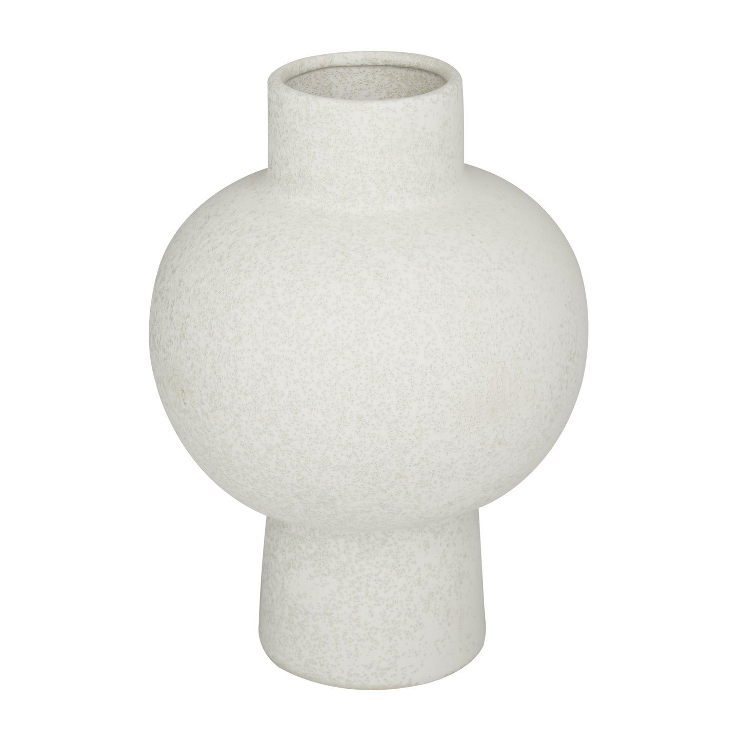 12" Handmade White Ceramic Vase