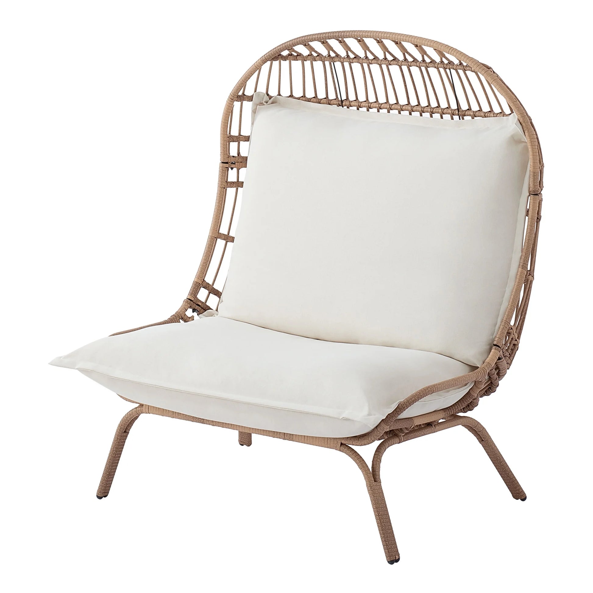 Willow Sage Outdoor Wicker Patio Cuddle Chair, Brown