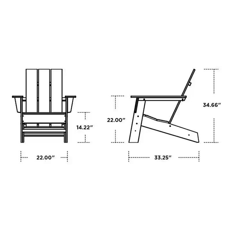 Grant Park Black Modern Plastic Patio Adirondack Chair Outdoor