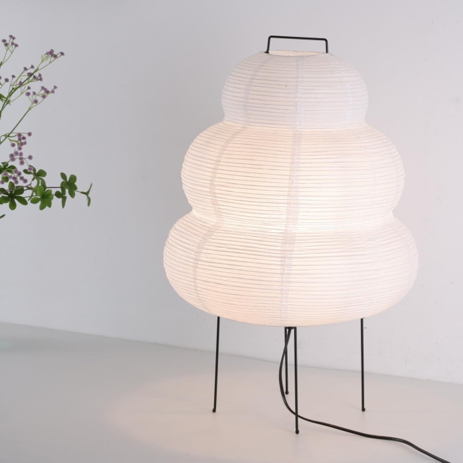 Noguchi Style Lamp, Akari Lamp, Paper Lantern Lamp, Floor Paper Lamp, Rice Pa...