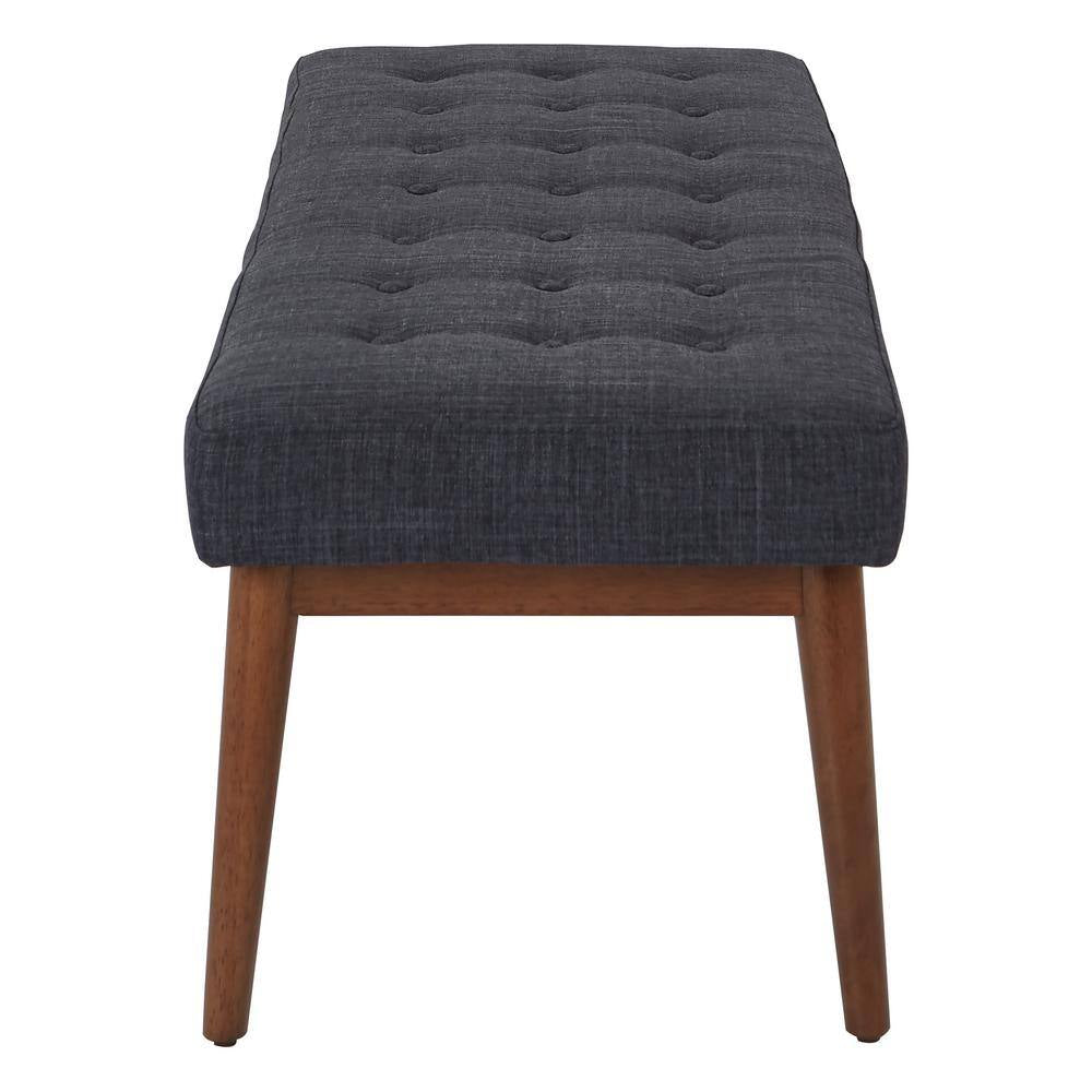 West Park Navy Fabric with Coffeeed Legs Bench