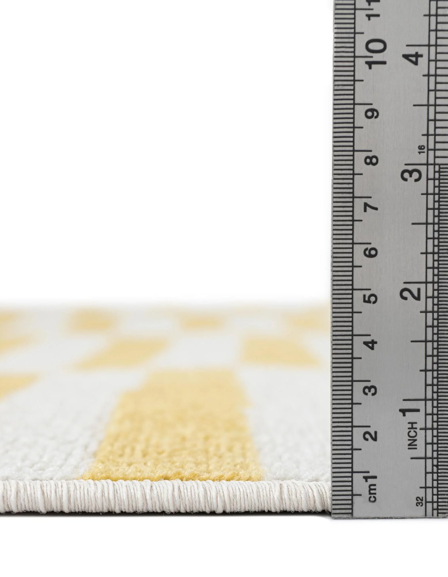 Williamsburg Collection Area Rug - Striped (2' 9" X 9' 10" Runner Yellow/Ivory)