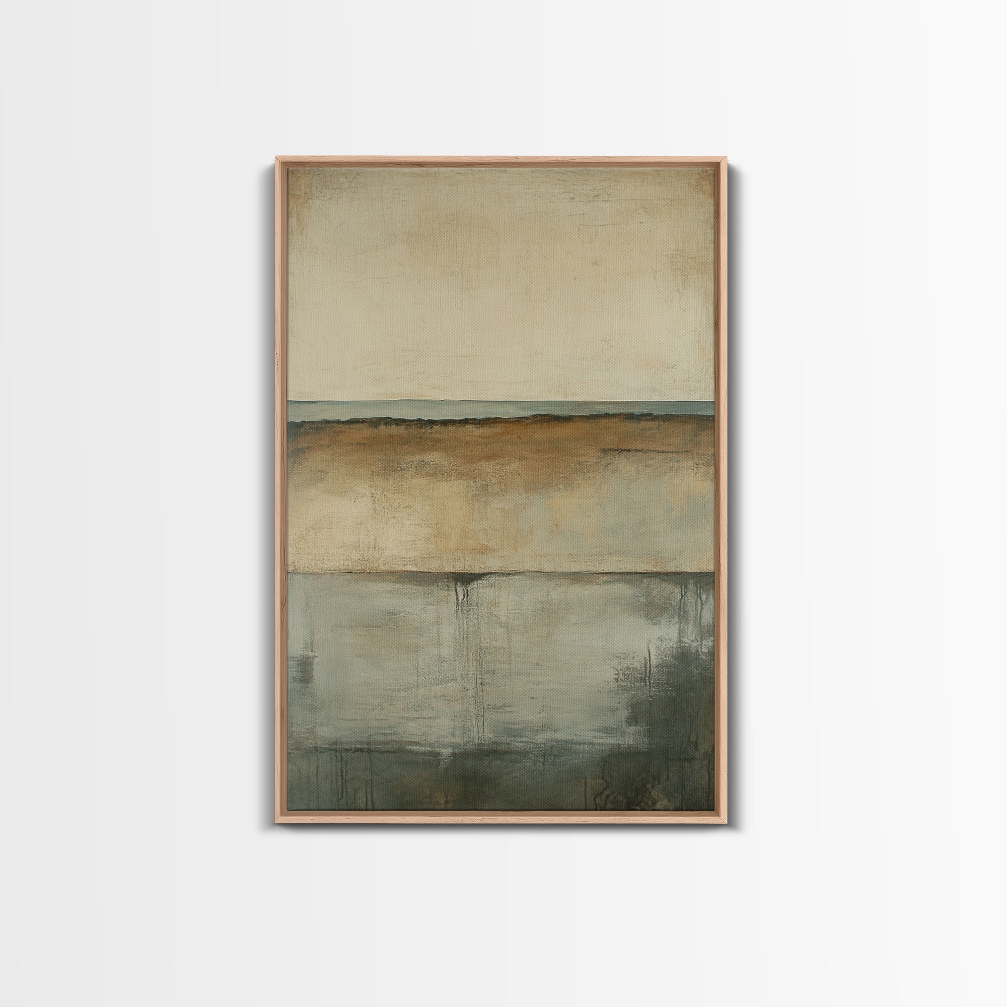 Neutral Abstract Framed Canvas Print