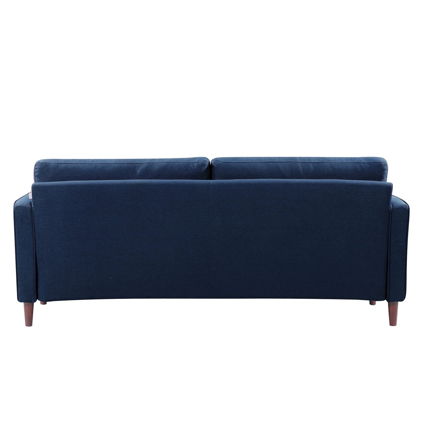 Lorelei Mid-Century Modern Cushion Back Upholstered Sofa, Navy