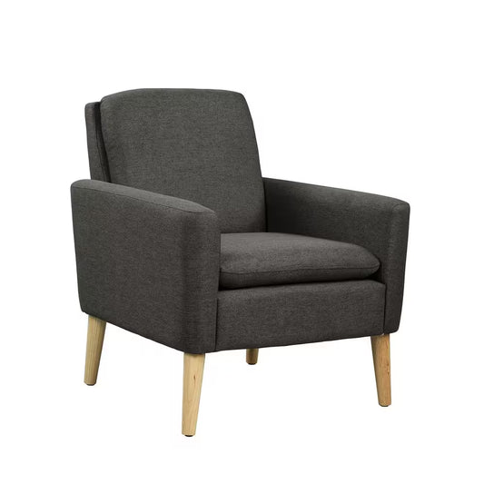 29 In. Wide Black Modern Linen Accent Single Armchair