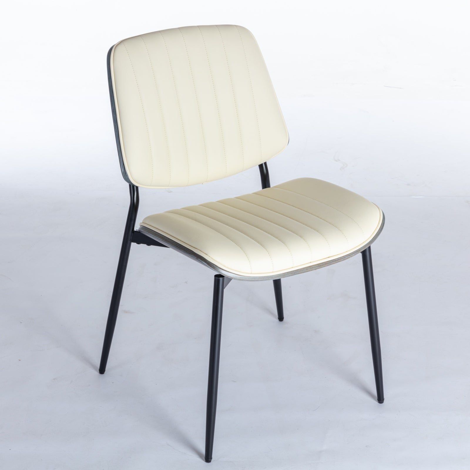 2-piece retro chair set with curved wooden backrest in white