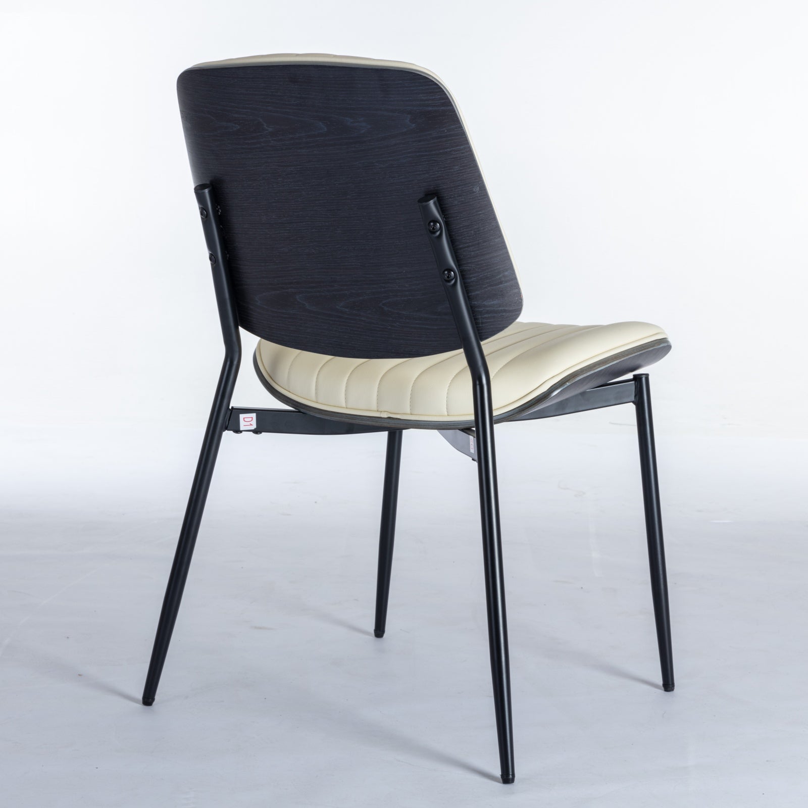 2-piece retro chair set with curved wooden backrest in white
