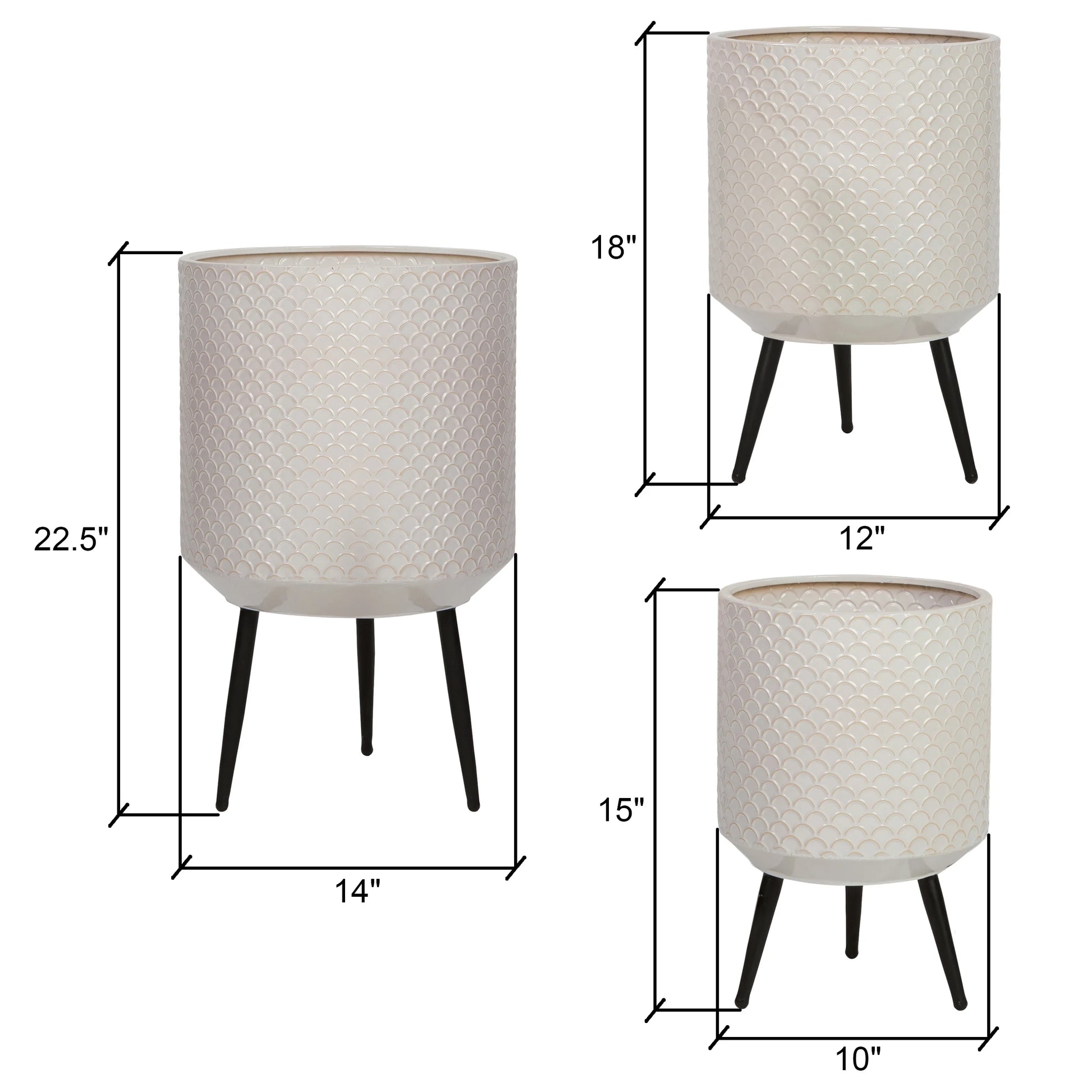 Metal Avery Modern Planters (Set of 3)