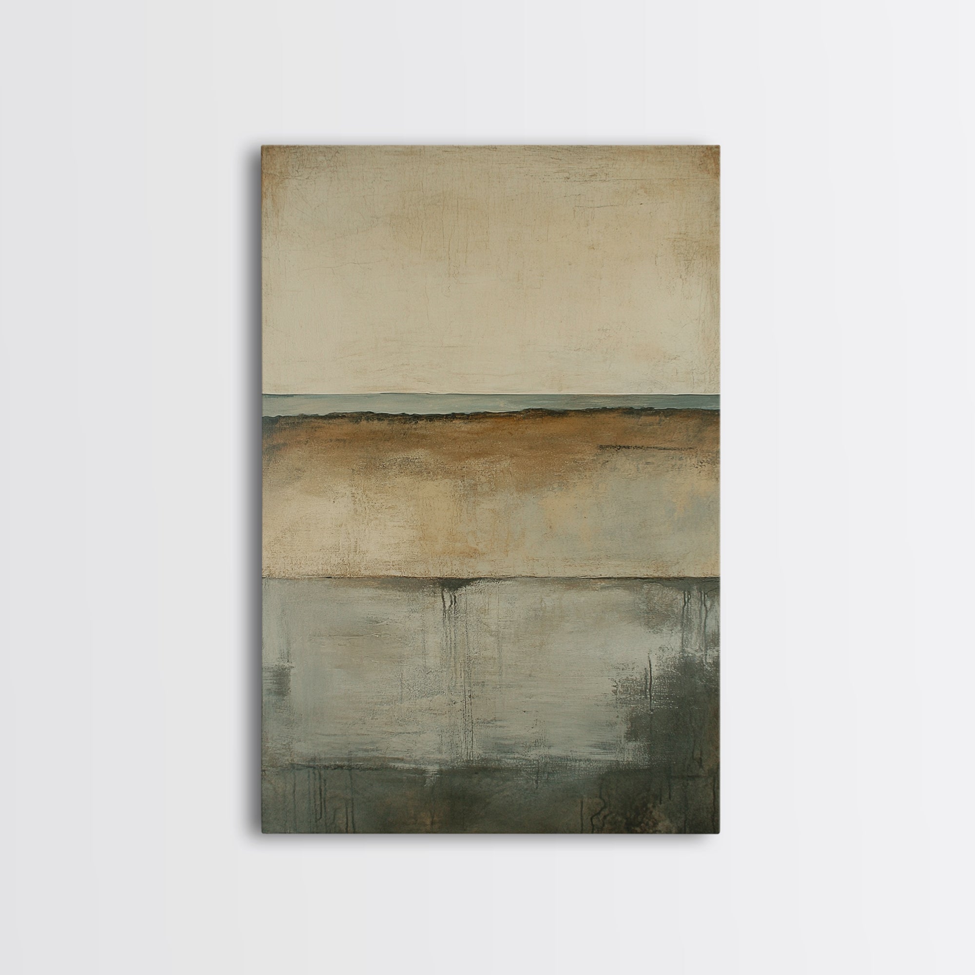 Neutral Abstract Framed Canvas Print