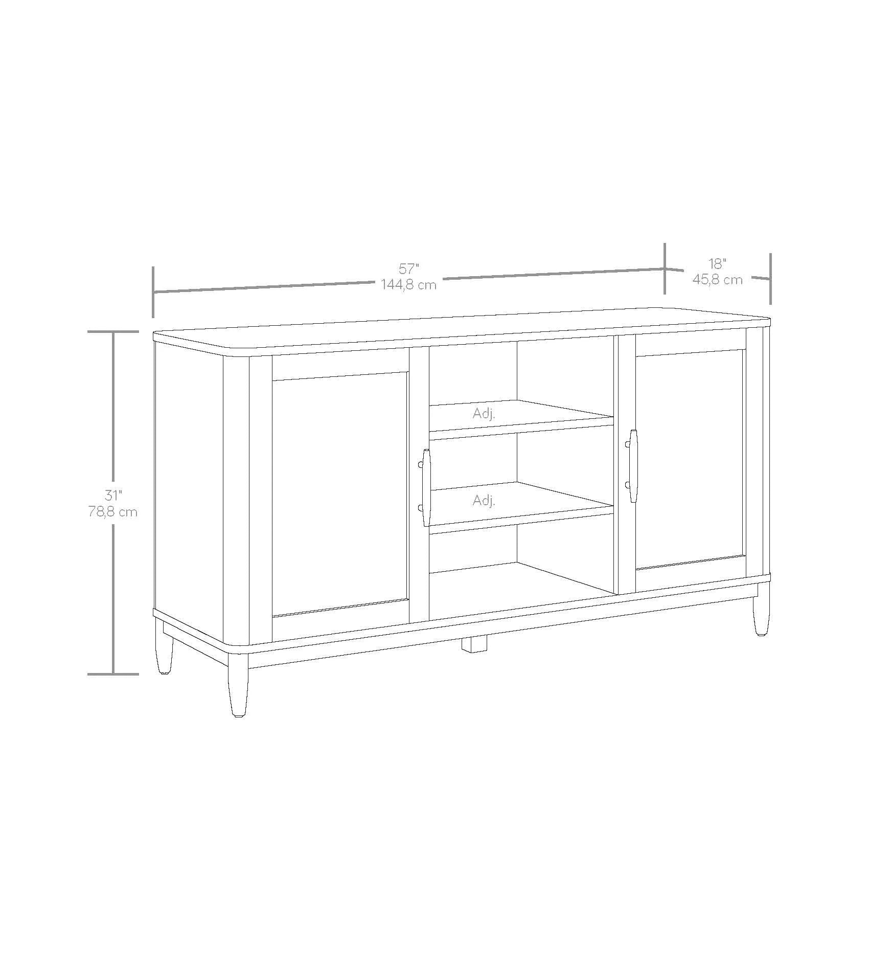 Springwood Cane TV Stand for Tv'S up to 65", Charcoal Finish