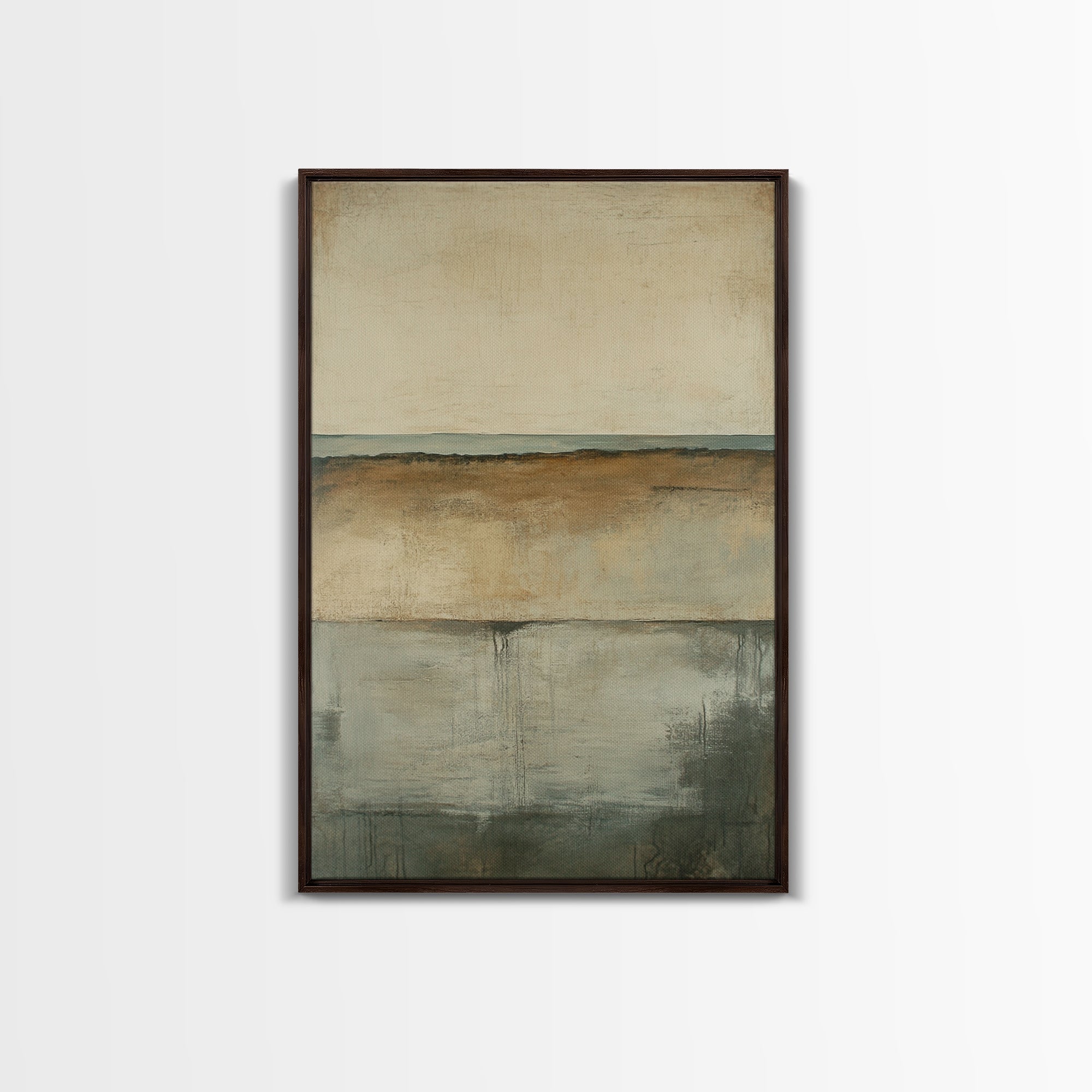 Neutral Abstract Framed Canvas Print