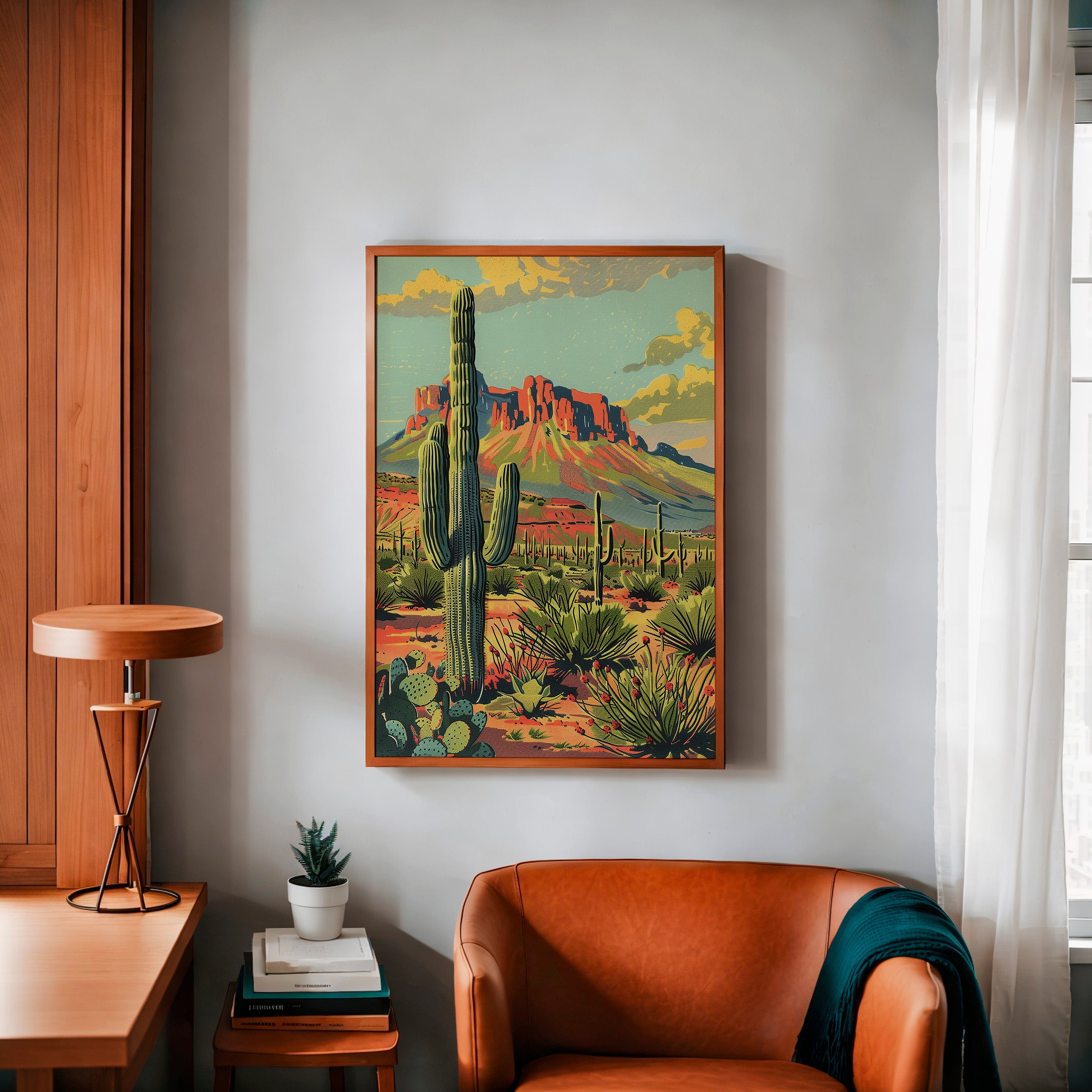 Vintage Desert Landscape Art Print