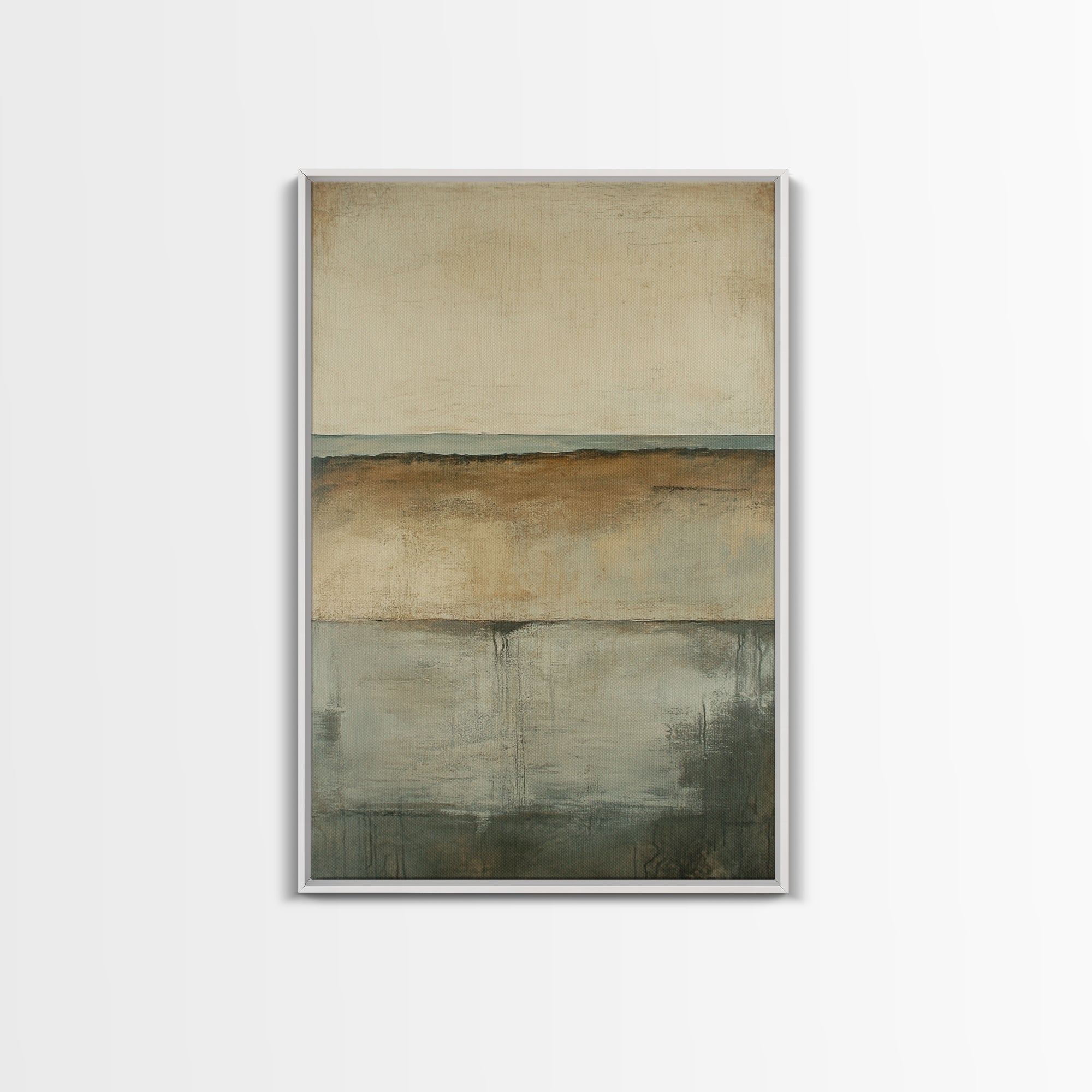 Neutral Abstract Framed Canvas Print