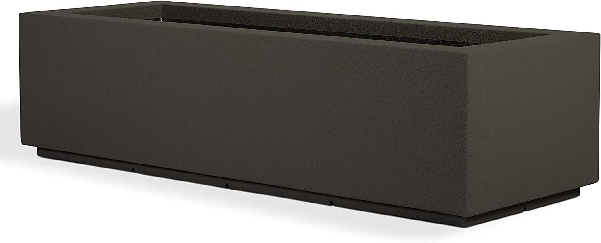 Polystone Riviera Short Modern Outdoor/Indoor Rectangular Planter, 17" L X 46" W X 12" H, Lightweight, Heavy Duty, Weather Resistant, Polymer Finish, Commercial Grade and Residential (Slate Gray)