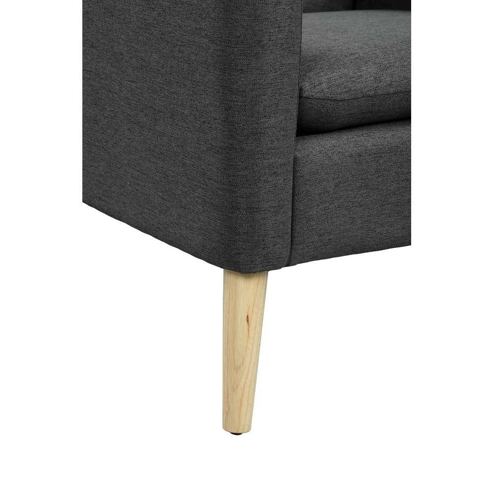 29 In. Wide Black Modern Linen Accent Single Armchair