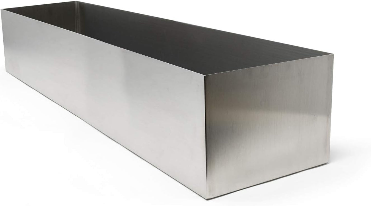 Modern Trough Rectangle Planter Large 32 Inch (8"X 6") Brushed Stainless Steel