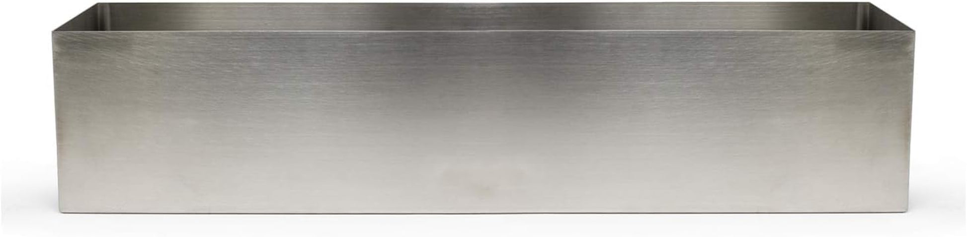 Modern Trough Rectangle Planter Large 32 Inch (8"X 6") Brushed Stainless Steel