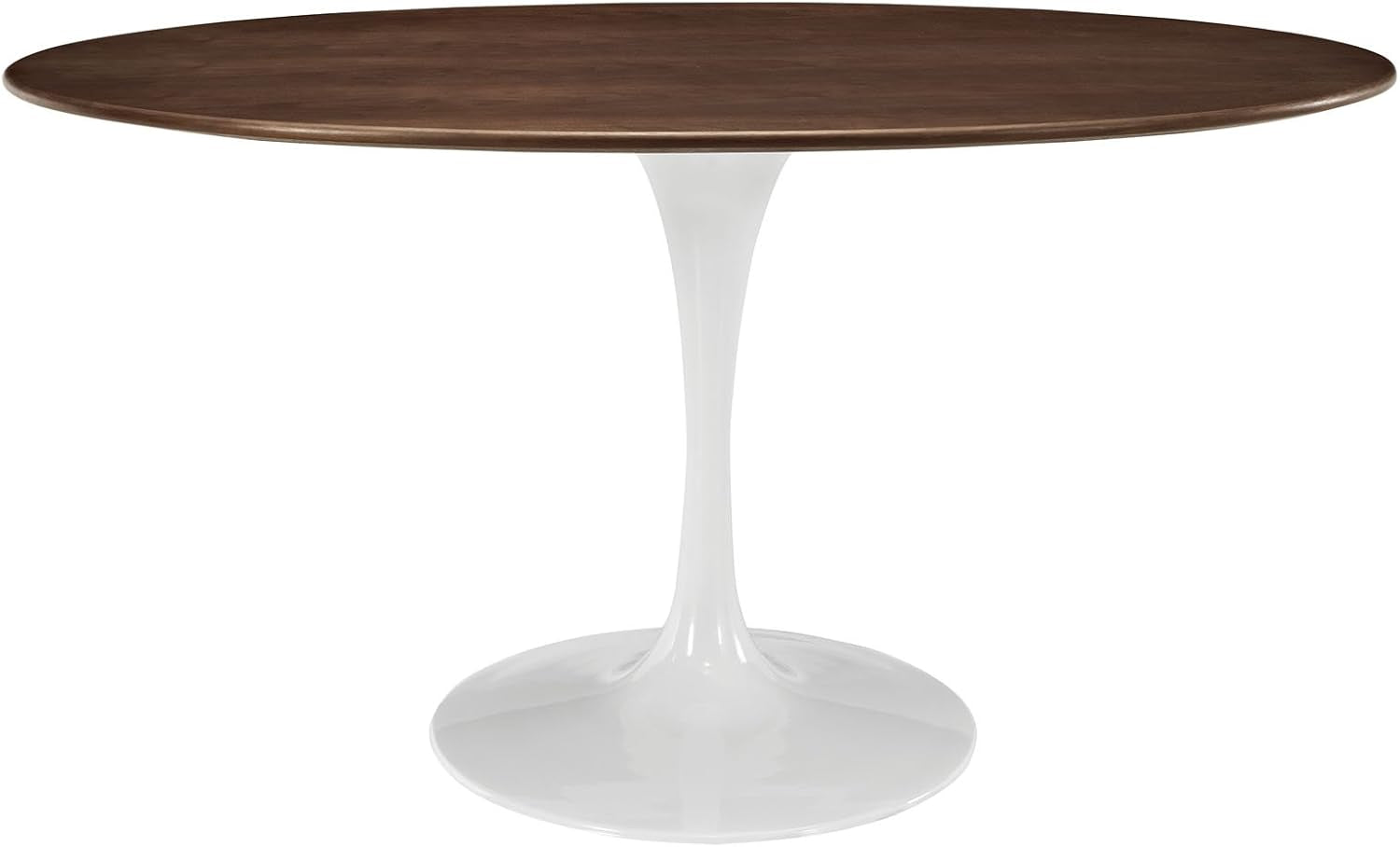 Lippa 60" Mid-Century Modern Dining Table with Oval Top in Walnut