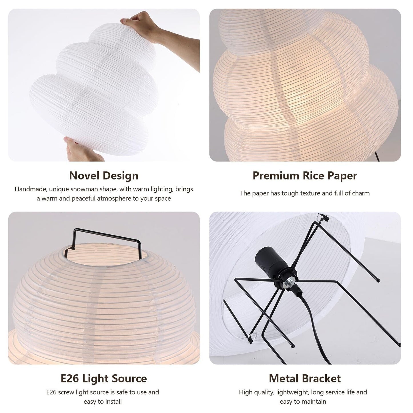 Noguchi Style Lamp, Akari Lamp, Paper Lantern Lamp, Floor Paper Lamp, Rice Pa...