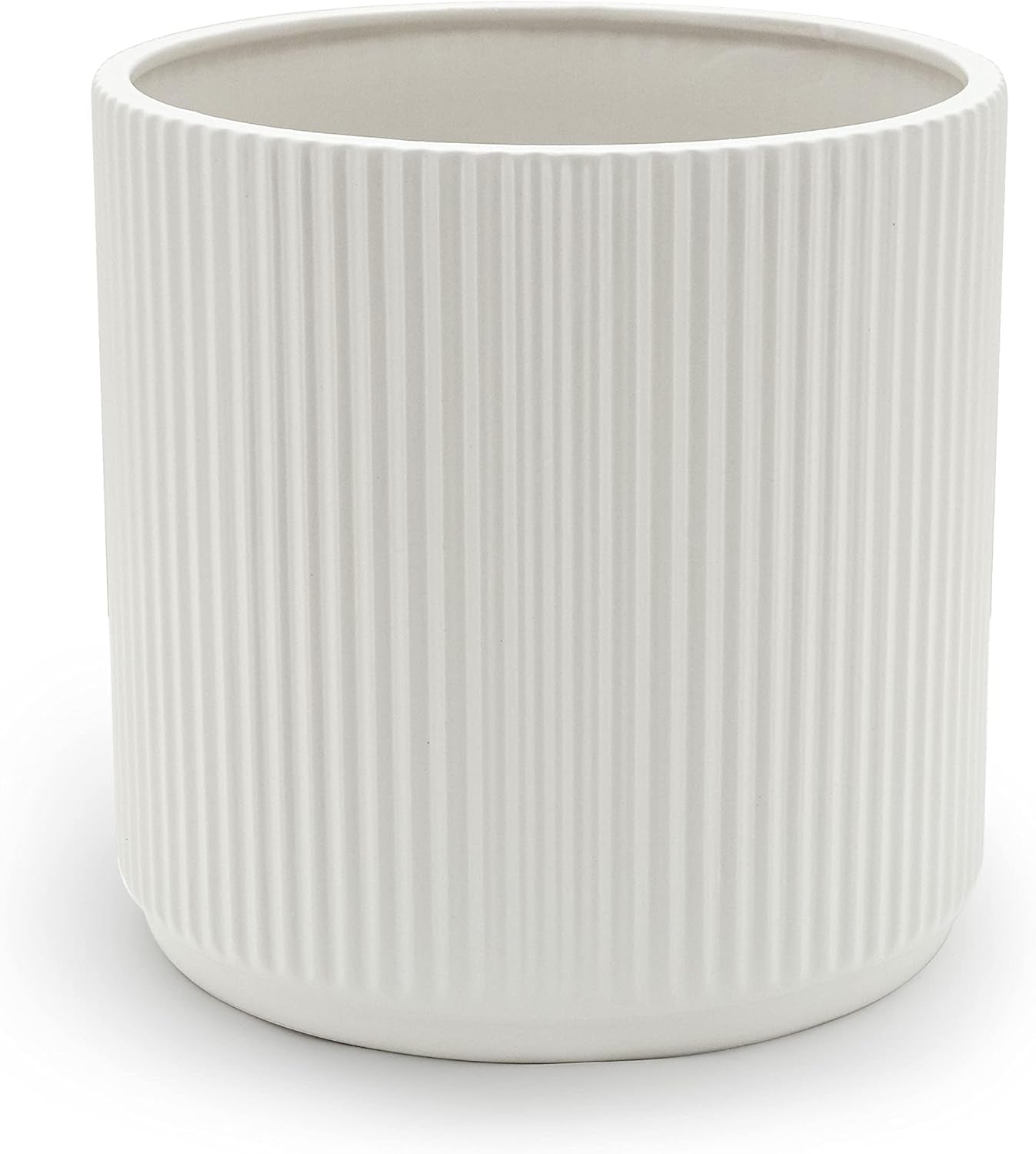 Fluted Ceramic Round Planter - Perfect for Indoor and Outdoor Décor