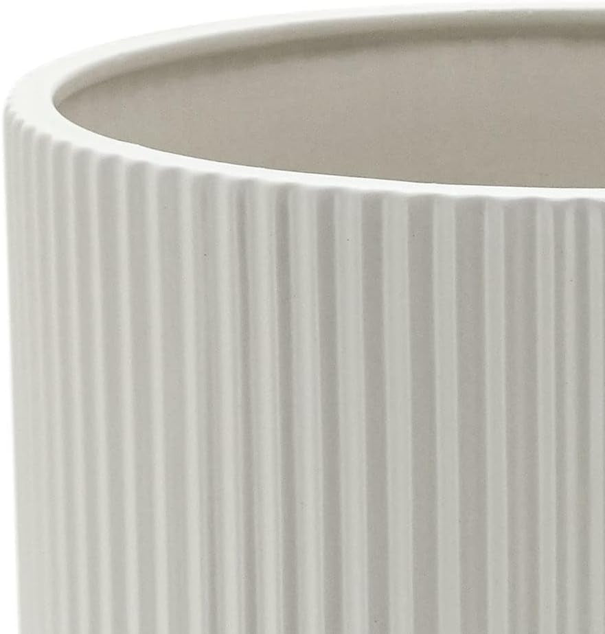 Fluted Ceramic Round Planter - Perfect for Indoor and Outdoor Décor