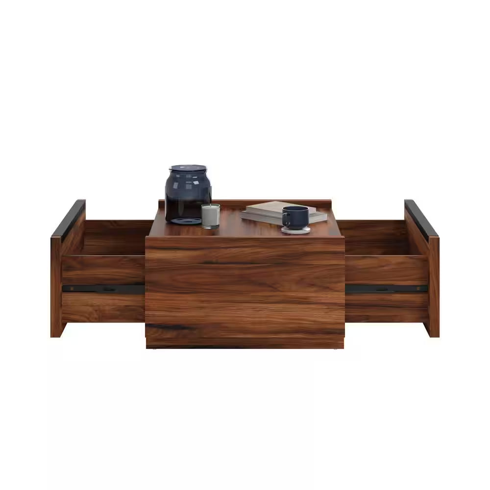 Manhattan Gate 31 In. Blaze Acacia Square Composite Wood Top Coffee Table with Storage