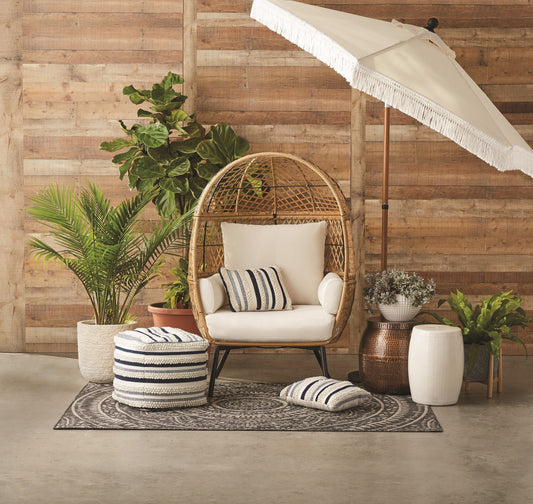 Ventura Boho Stationary Outdoor Wicker Egg Chair