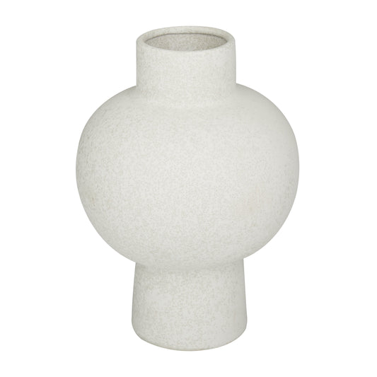 12" Handmade White Ceramic Vase