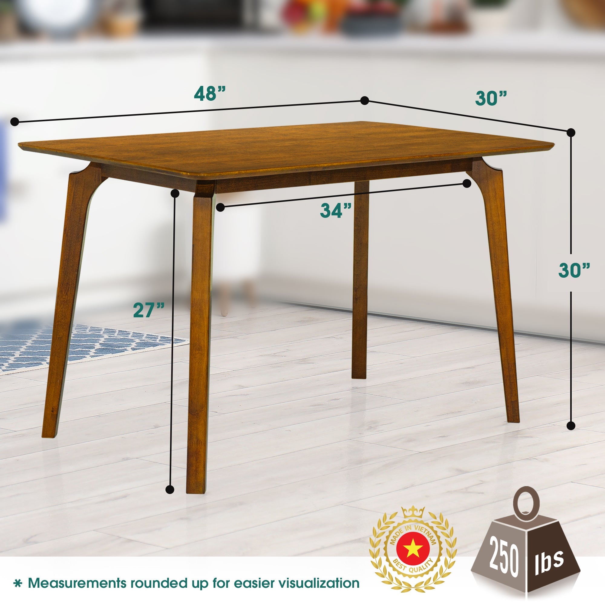 Acacia Verve 48" Solid Wood Dining Table