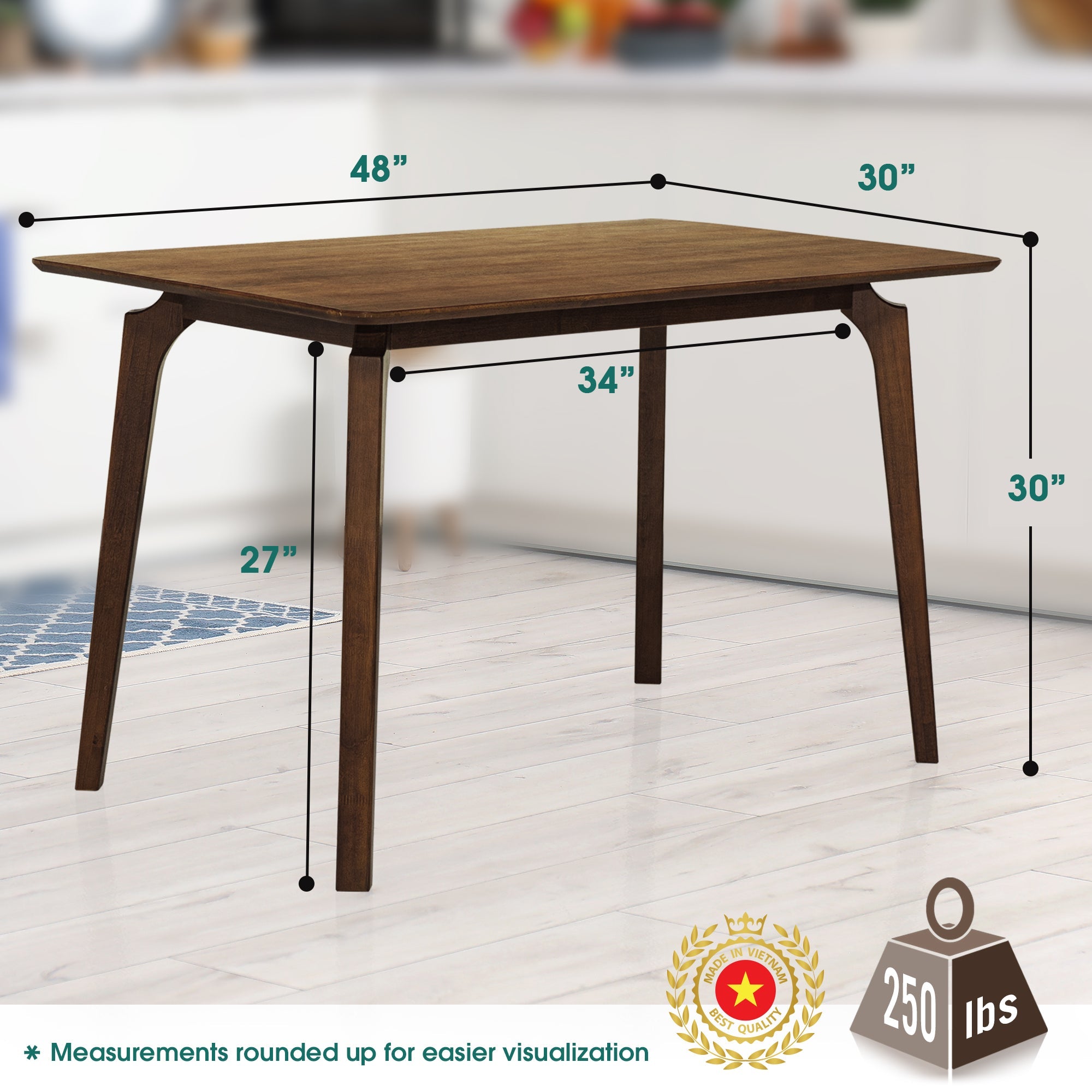 Acacia Verve 48" Solid Wood Dining Table