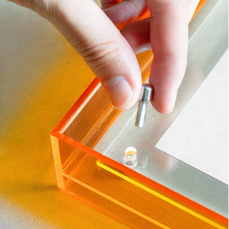 Levitate Acrylic Shadow Box Frame - Orange - Groove Print