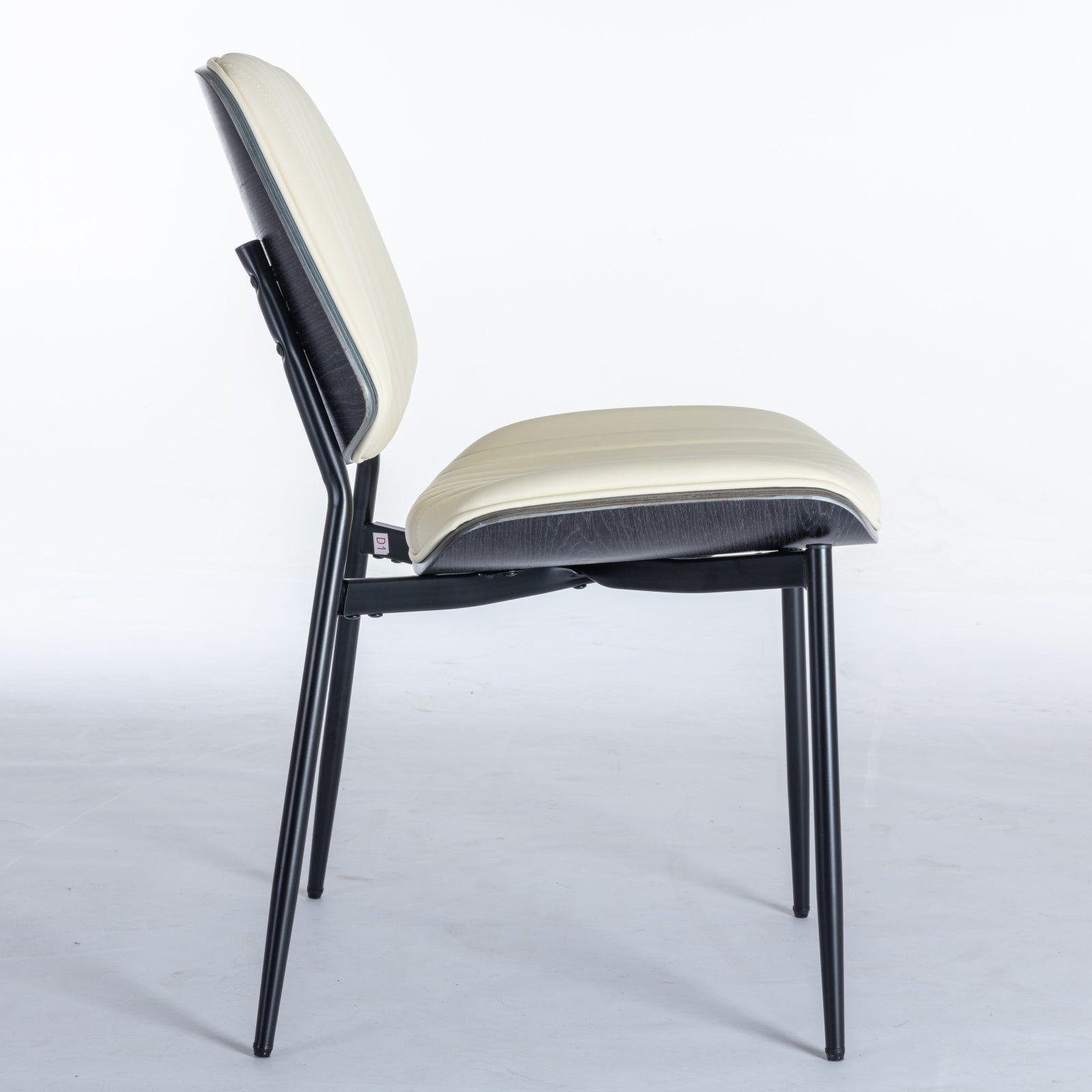 2-piece retro chair set with curved wooden backrest in white