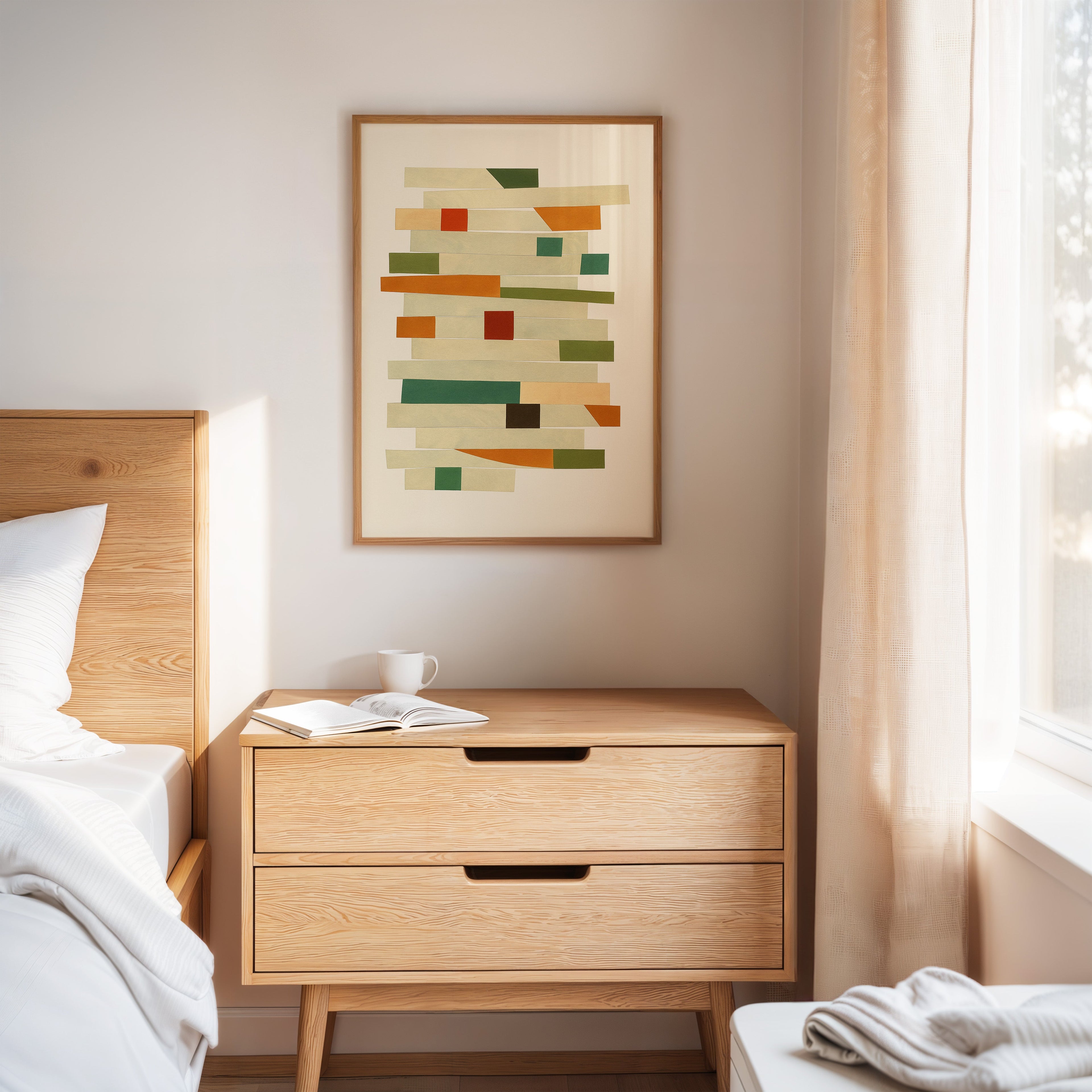“Stacked Harmony” – Mid-Century Modern Geometric Art Print