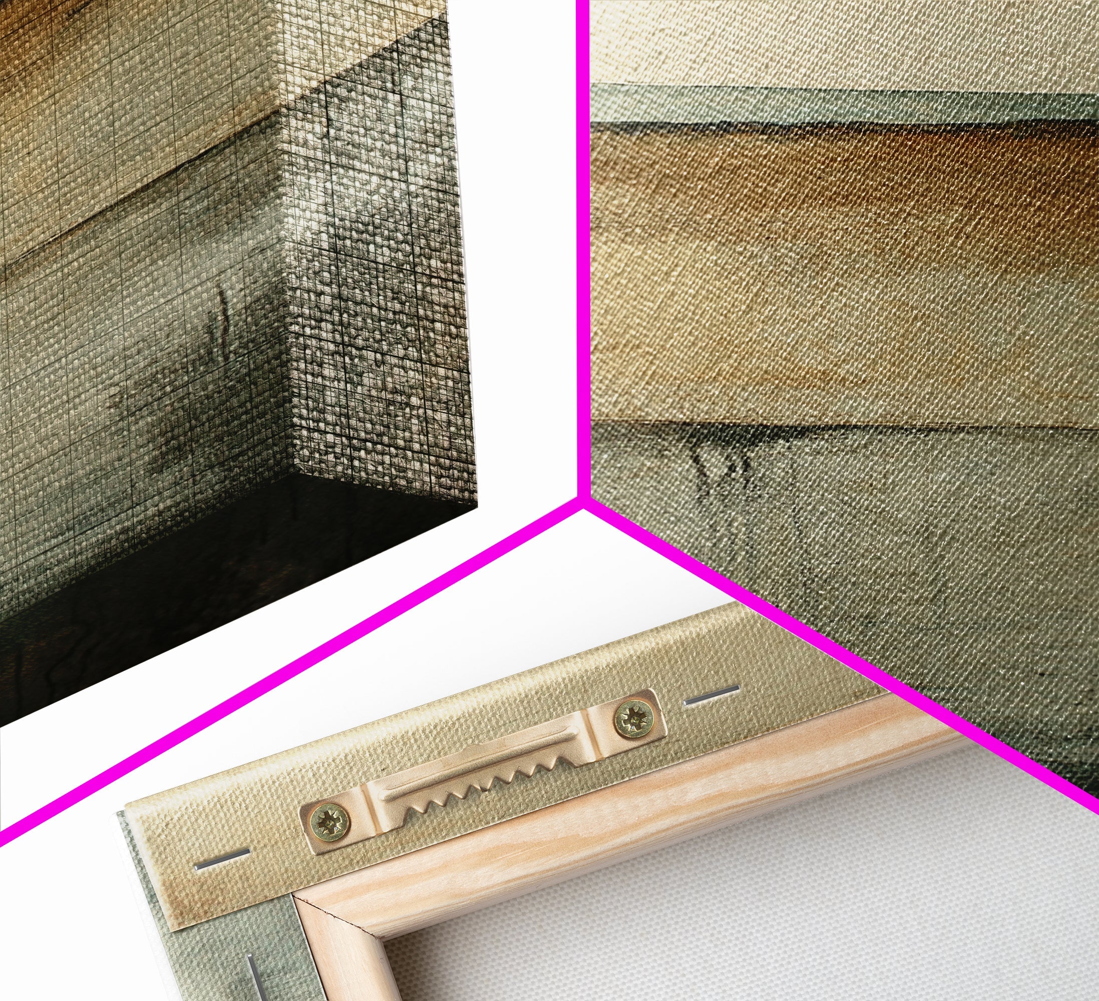 Neutral Abstract Framed Canvas Print