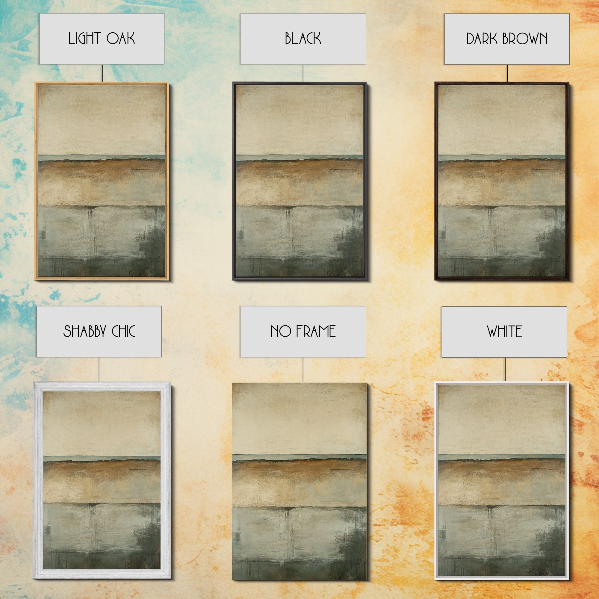 Neutral Abstract Framed Canvas Print