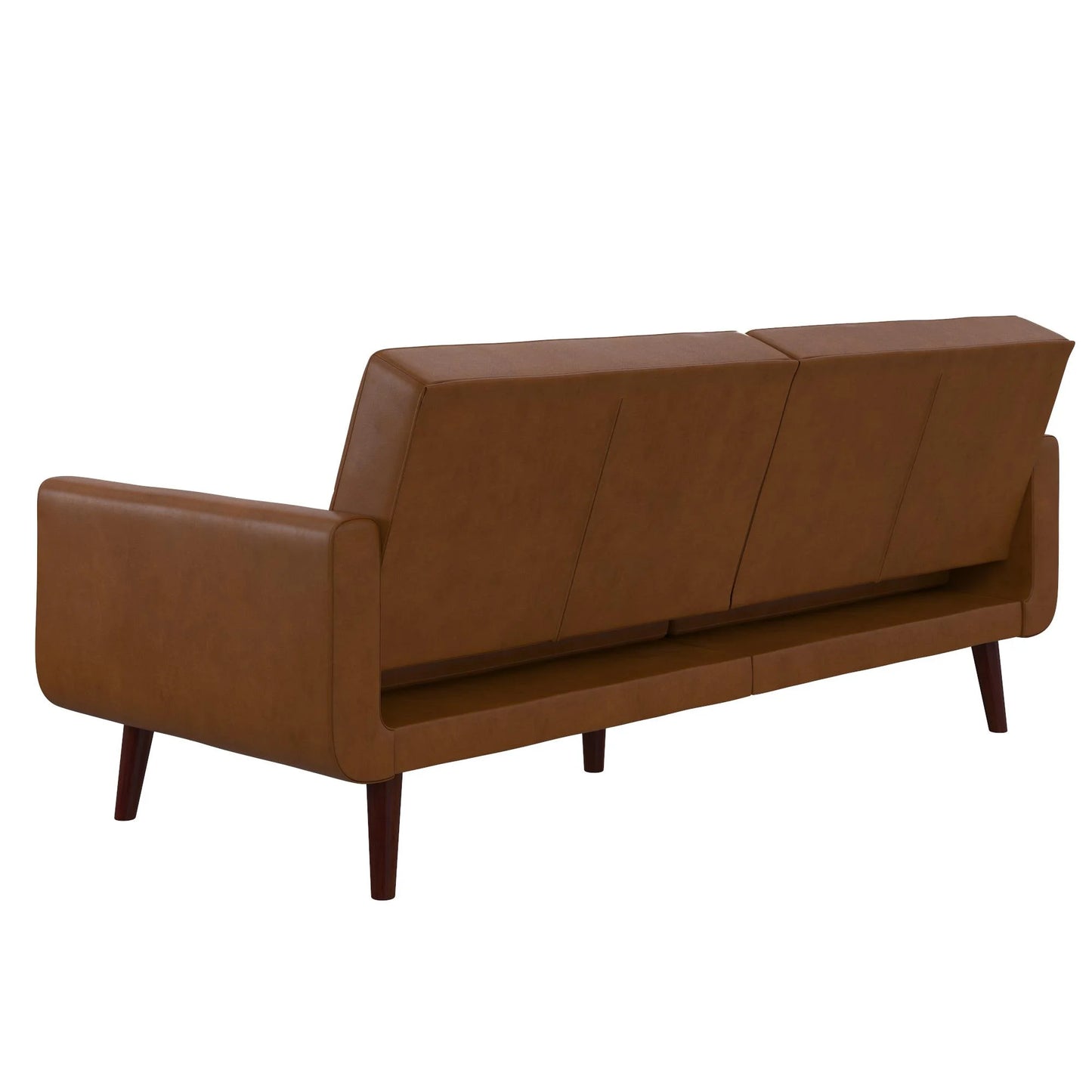 Nola Modern Futon, Camel Faux Leather