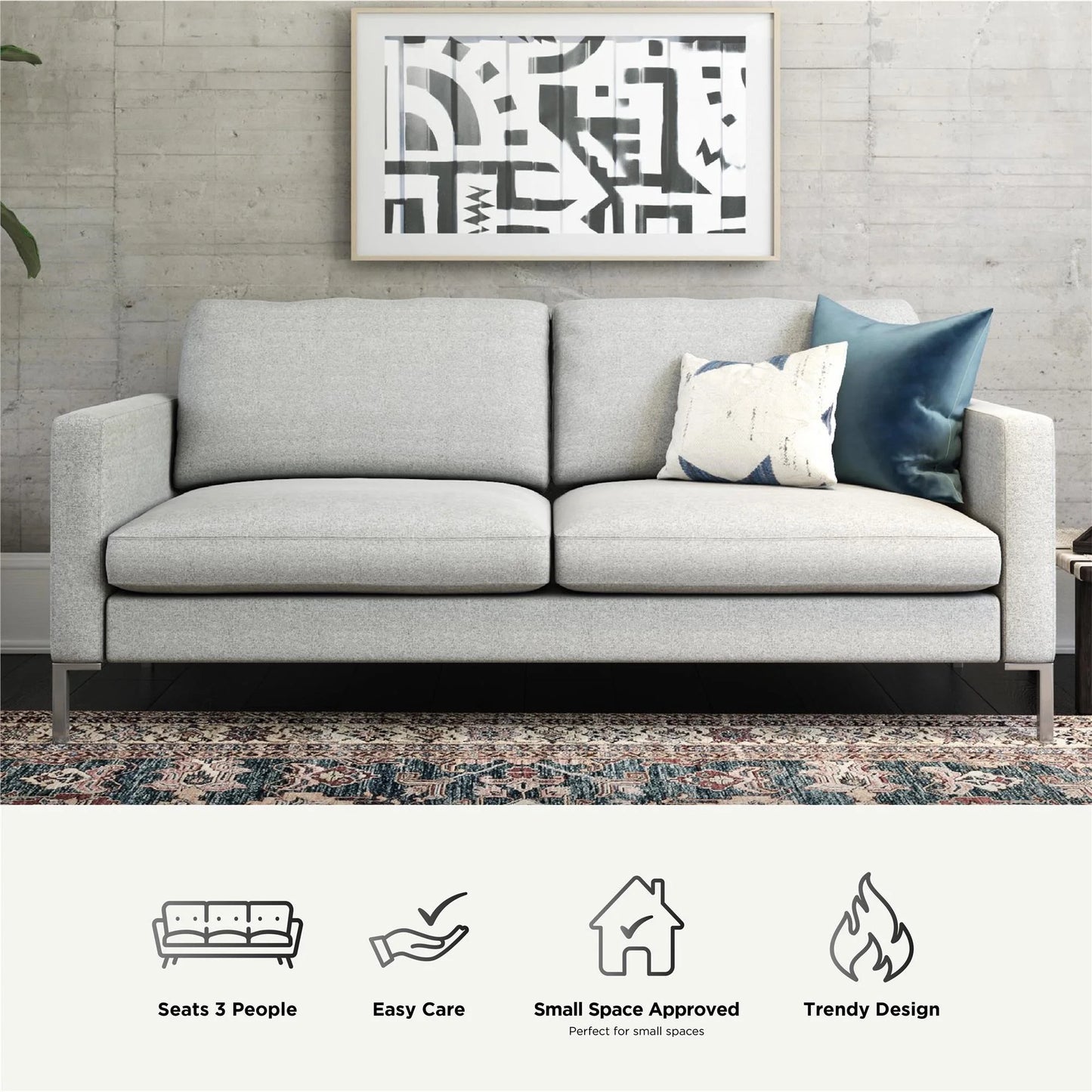 Lexington Sofa, Gray Linen