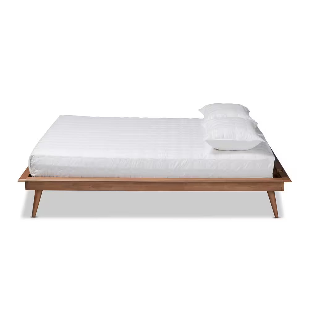 Karine Walnut Full Platform Bed Frame
