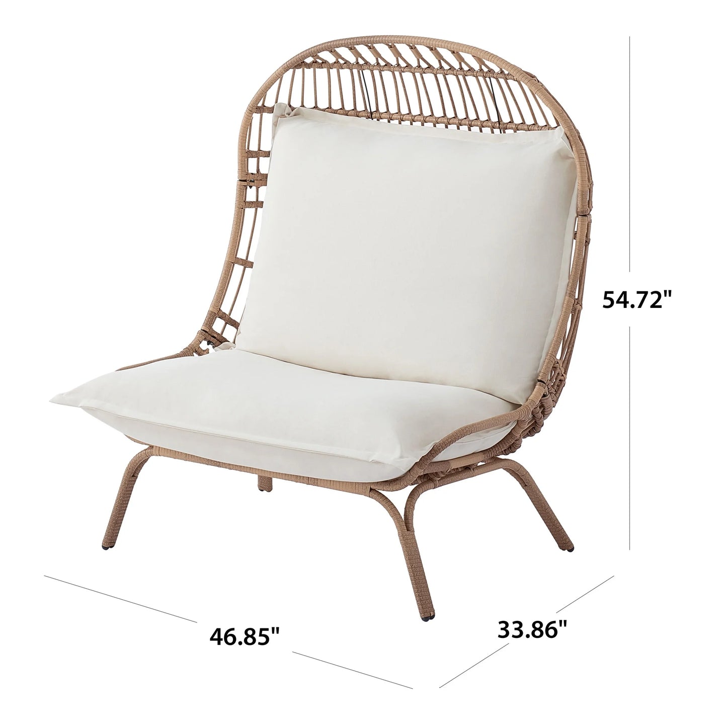 Willow Sage Outdoor Wicker Patio Cuddle Chair, Brown