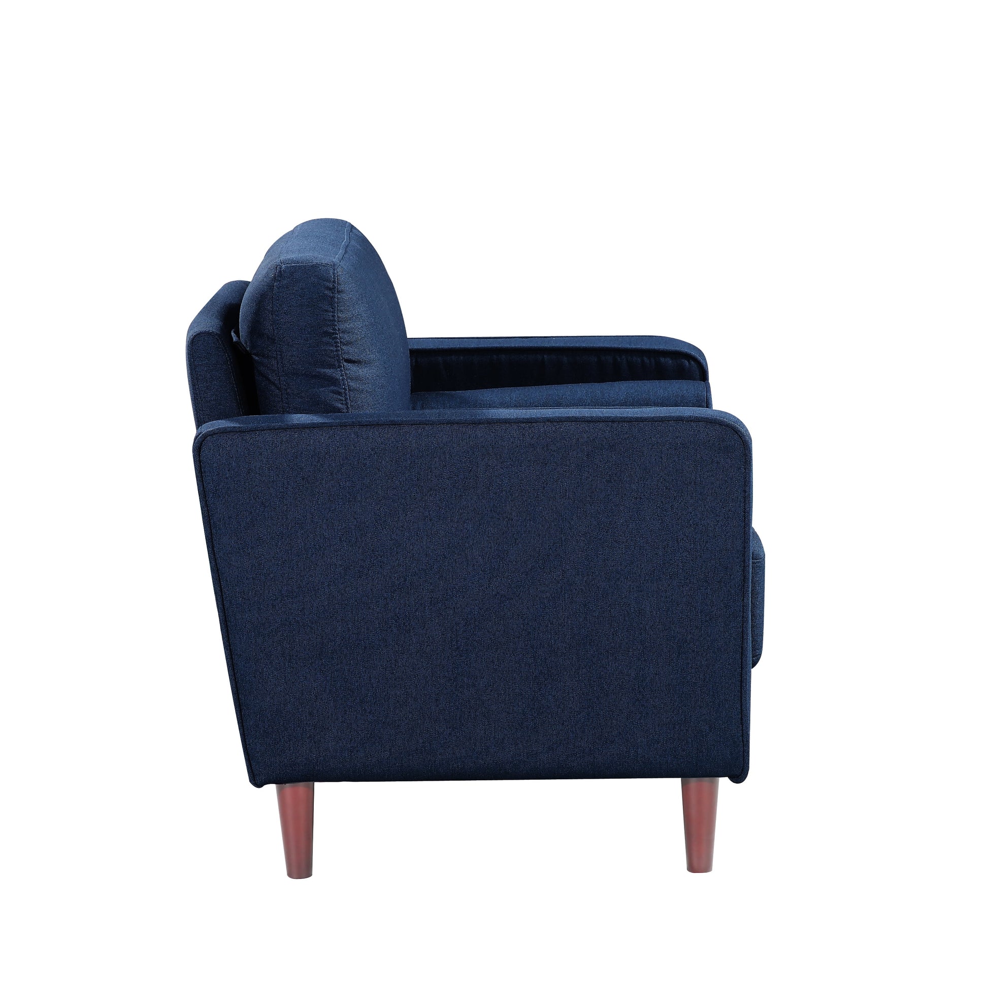 Lorelei Mid-Century Modern Cushion Back Upholstered Sofa, Navy