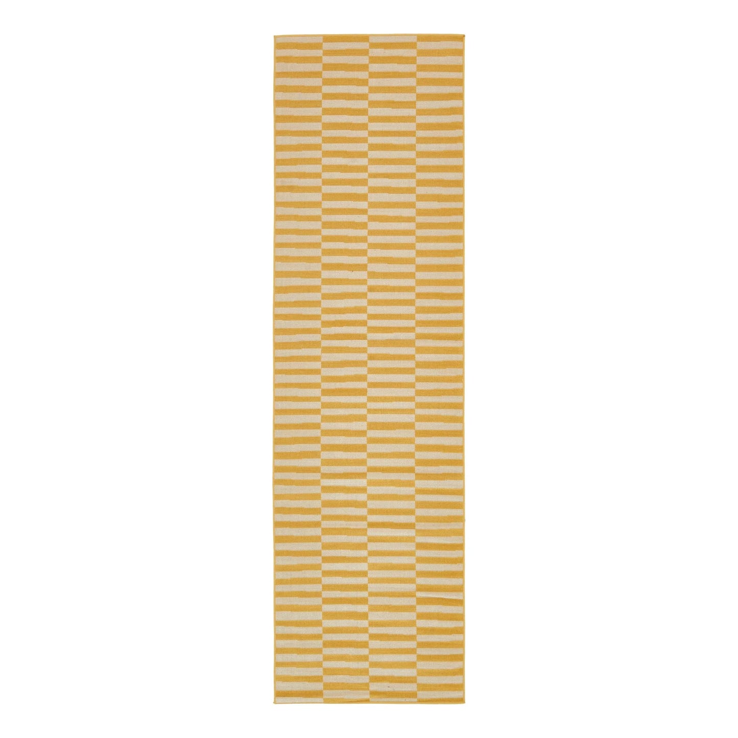 Williamsburg Collection Area Rug - Striped (2' 9" X 9' 10" Runner Yellow/Ivory)