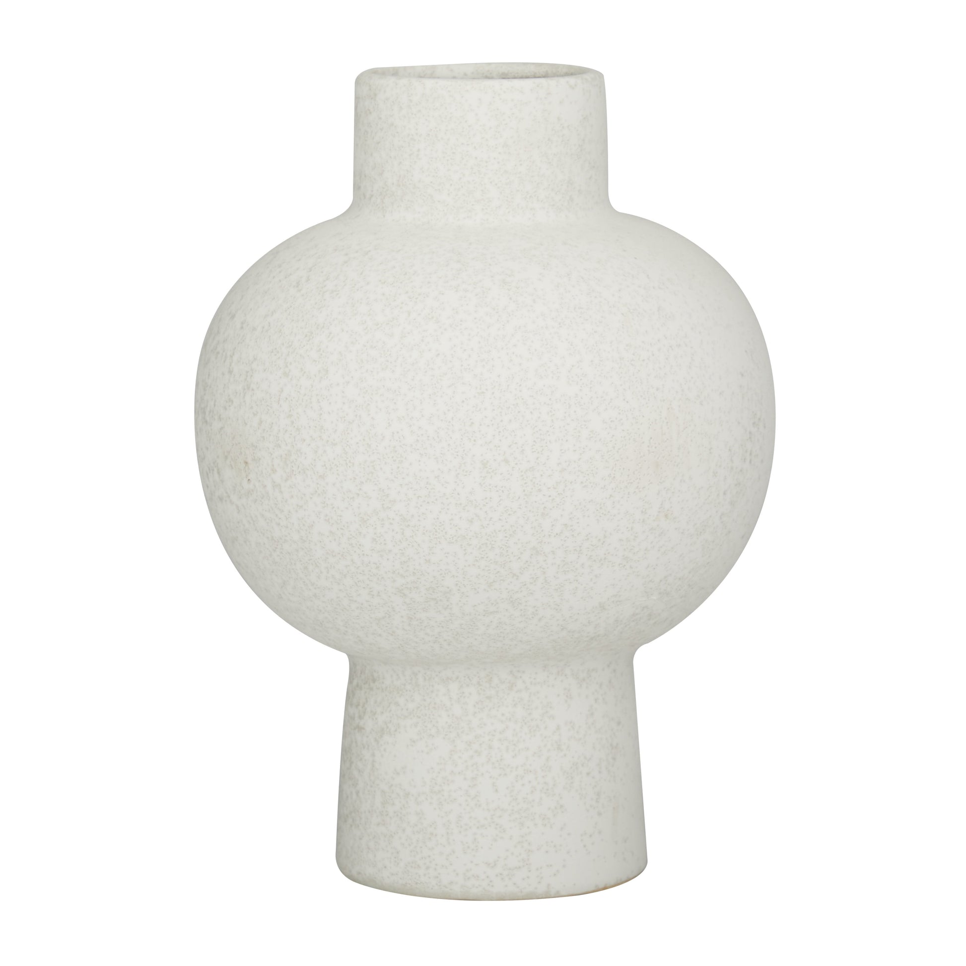 12" Handmade White Ceramic Vase