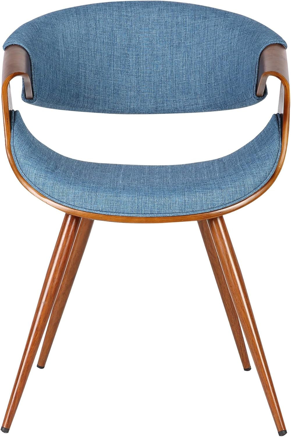 Butterfly Mid Century Modern Dining Chair Blue Upholstery Walnut
