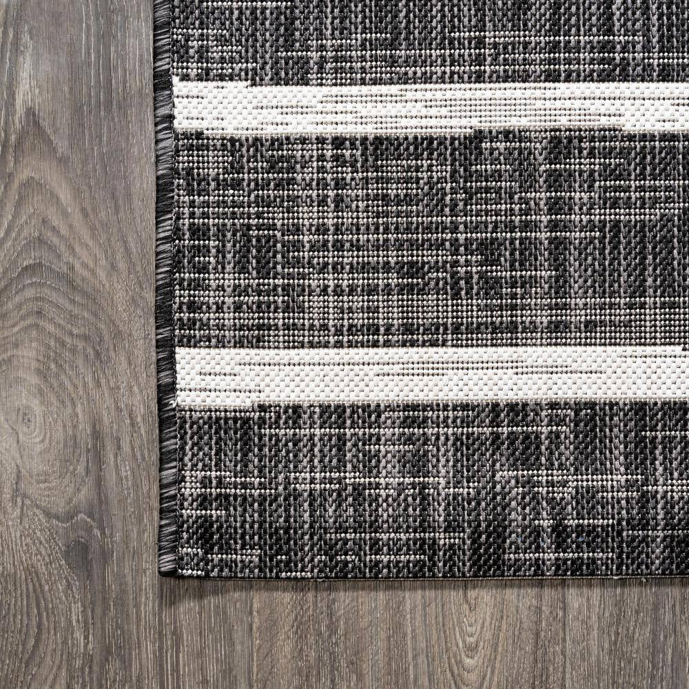 Colonia Berber Stripe Black/Ivory 8 Ft. X 10 Ft. Indoor/Outdoor Area Rug