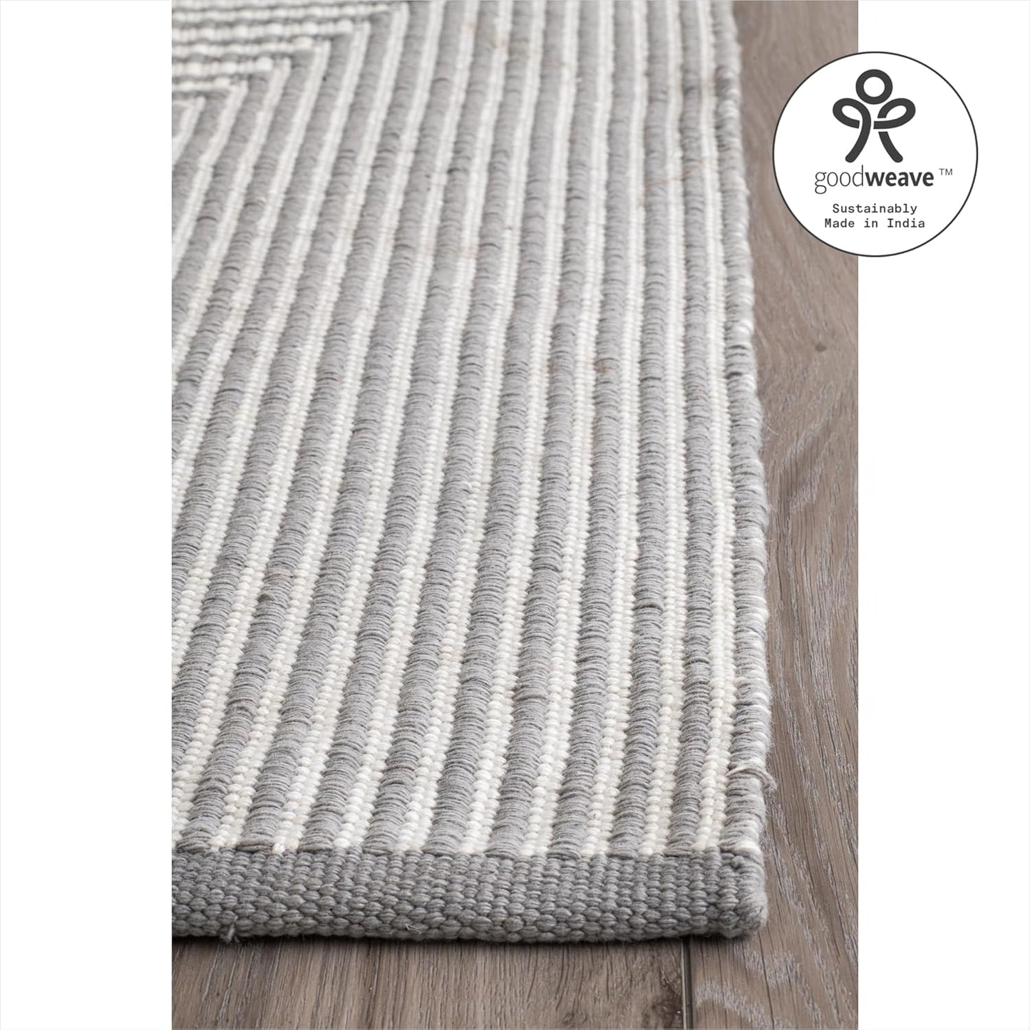 Machine Washable Area Rug - Hand Woven, Stain Resistant, Pet Friendly - Premium Recycled Polyester Yarn - Contemporary - Bedroom, Living/Dining Room - Denver - Gray - 5 X 8 Ft