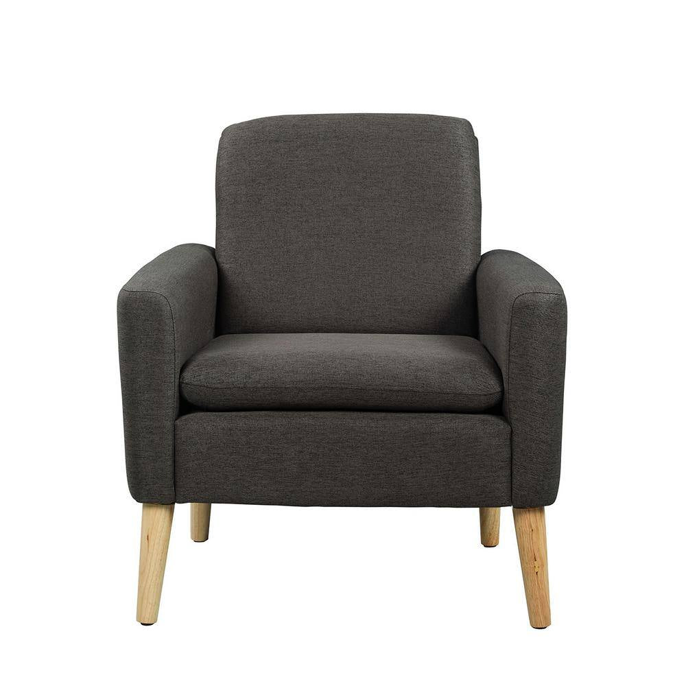 29 In. Wide Black Modern Linen Accent Single Armchair