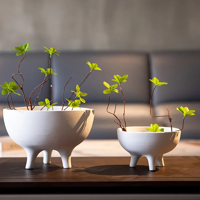 Ceramic Flower Pot with Tripod Stand