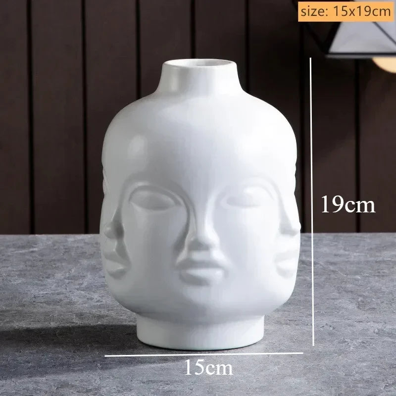 Handmade Ceramic Face Vase