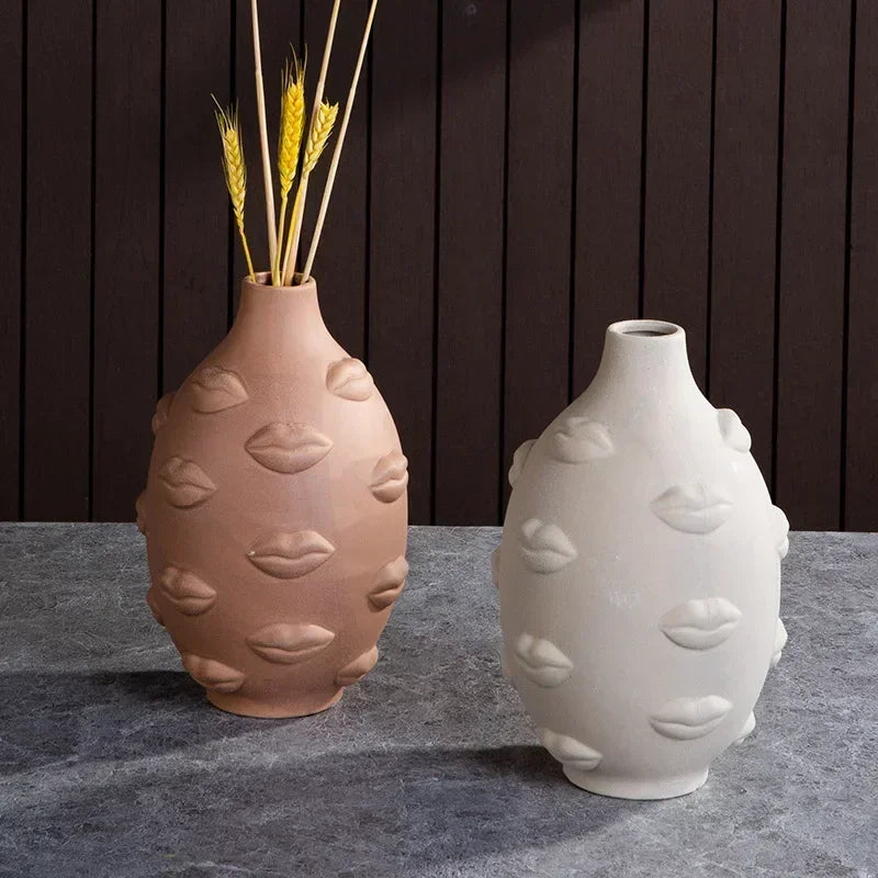 Handmade Ceramic Face Vase