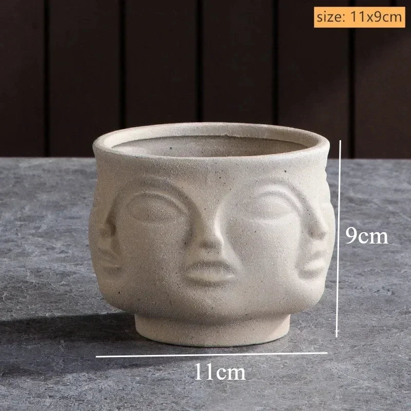 Handmade Ceramic Face Vase